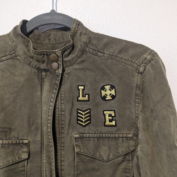 Libby Edelman Army Jacket Olive Green Military Shacket - Picture 3 of 7